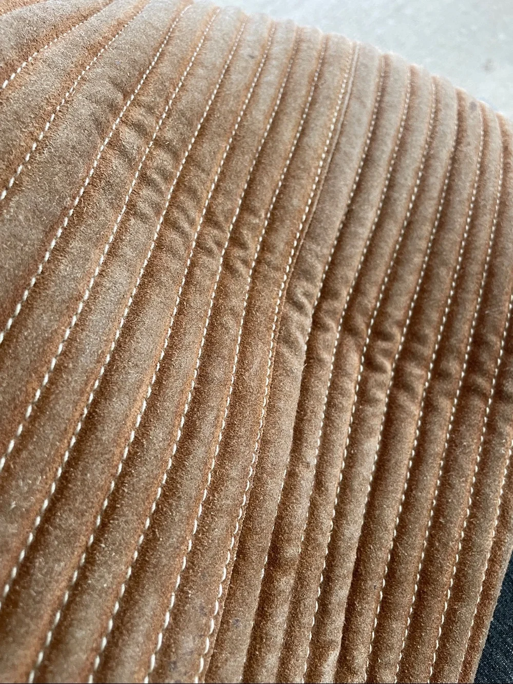 Williams Sonoma pillow cushion cover XL leather suede 20x20”